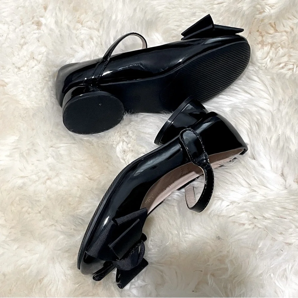 Dress Bow Black Girl’s Holiday Adorable Shoes Size 31